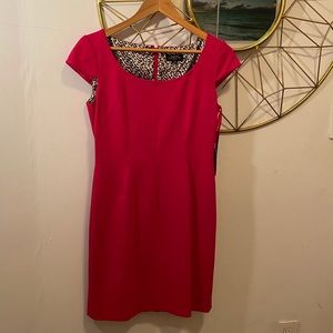 Hot pink dress with cap sleeves